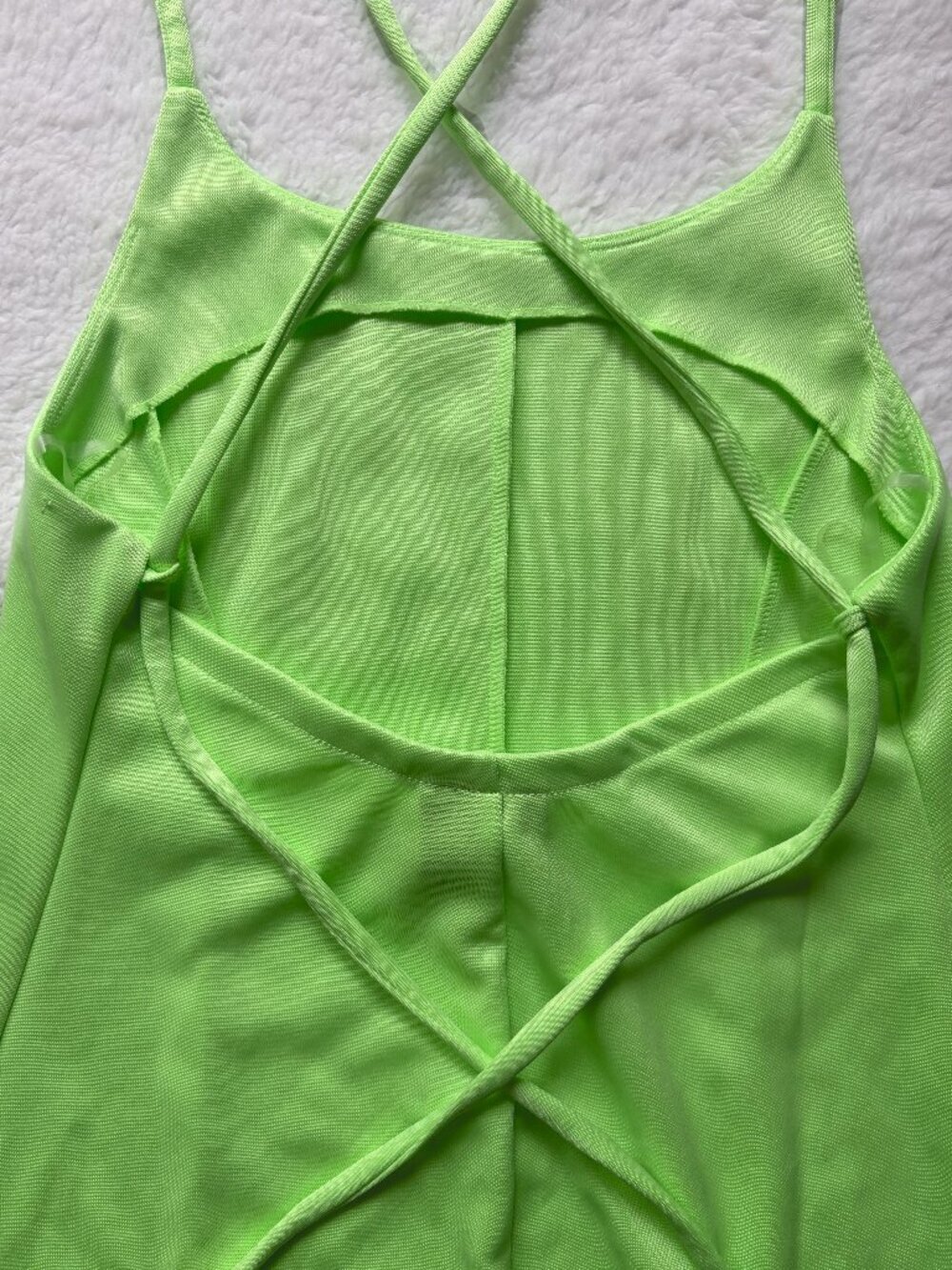 Nike Lime Green Strappy Back Dress Women’s Small Spaghetti Strap Athleisure - Picture 5 of 7